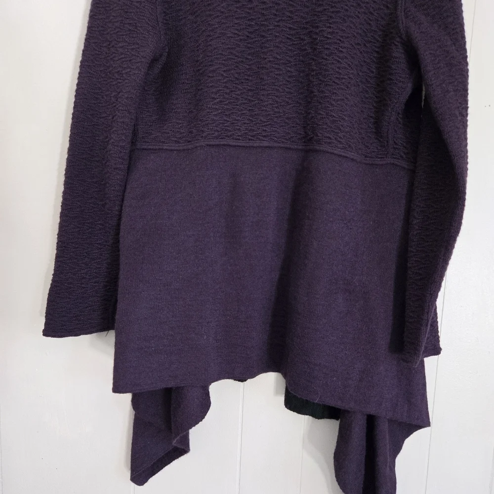 Simply Natural Fantasia Alpaca Blend Open Front Cardigan Shawl Collar Embroidery - Picture 7 of 12